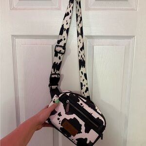 Wrangler Cow Print Crossbody Bag - Black & White